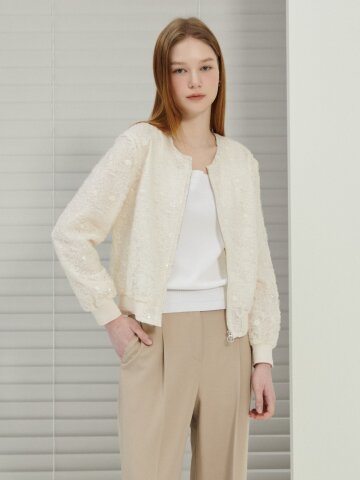 플로럴 레이스 블루종 점퍼 