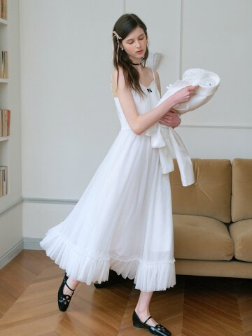 4/2일 예약배송_Cest_White lace camisole dress