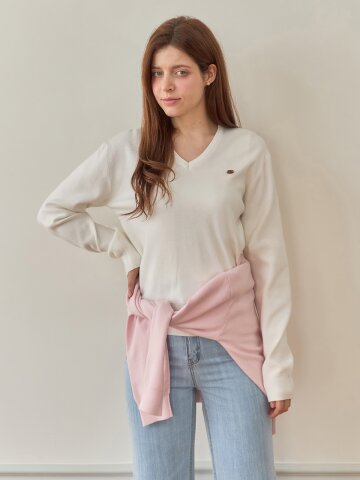 [메종르하르] 퓨어 브이넥 니트 4color