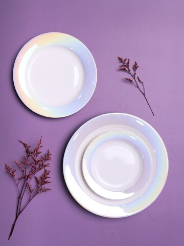 오로라 도자기 접시 2종 골라담기 앞접시 과일 브런치 디너