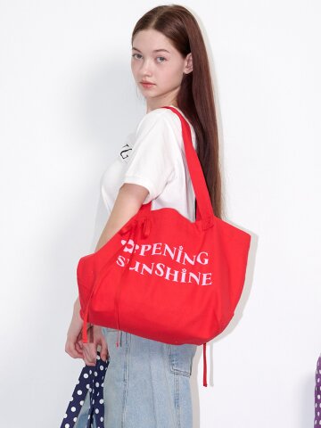 하트 포켓 빅 에코백 레드