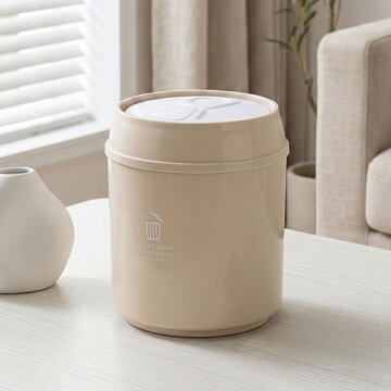 히키스 컴팩트 캔디자인 원터치 책상 화장대 다용도 미니휴지통