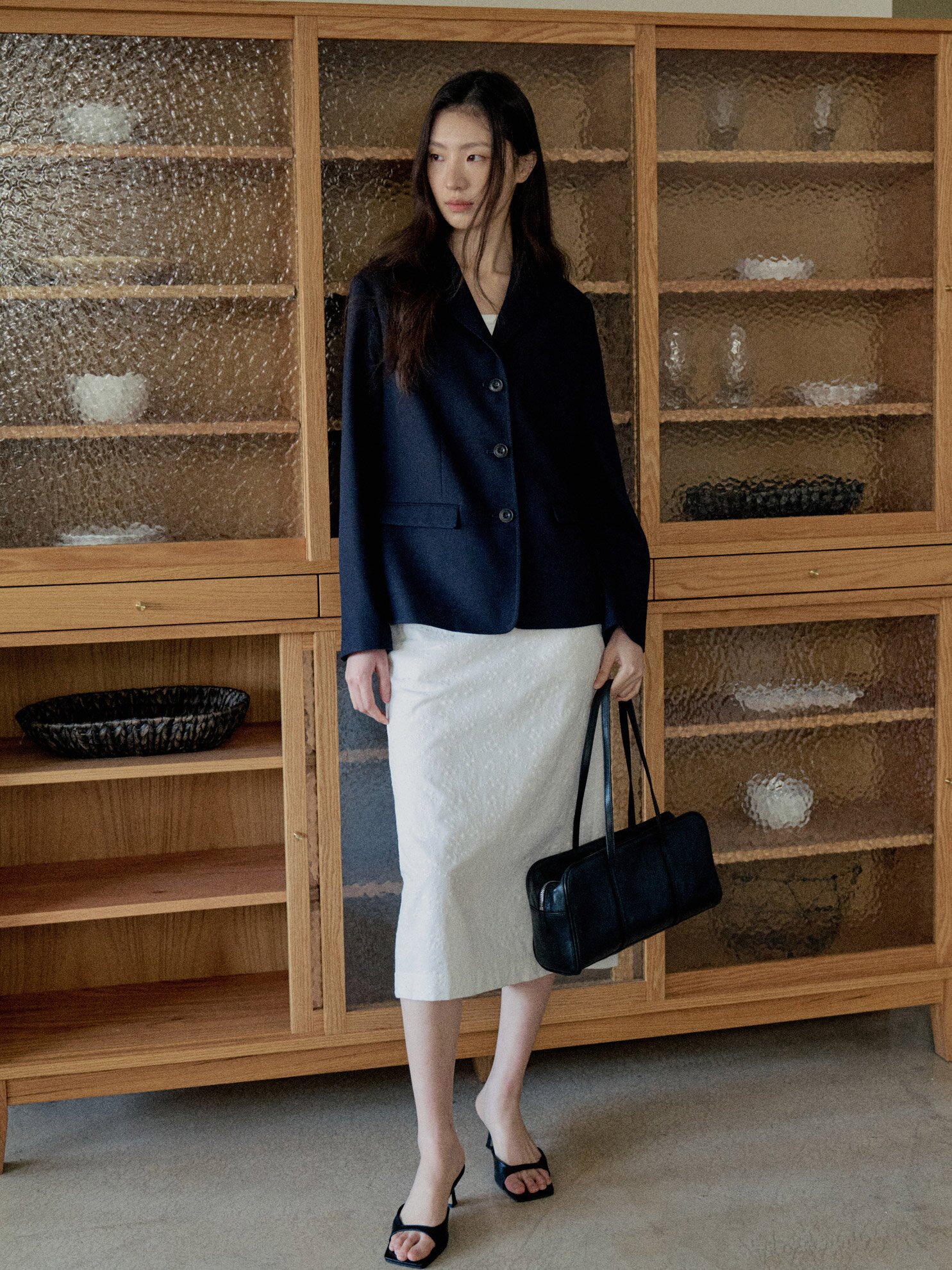 Calm Tailored Single Jacket_NAVY