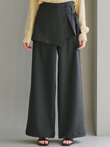 Wrap layer wide pants_2 Colors