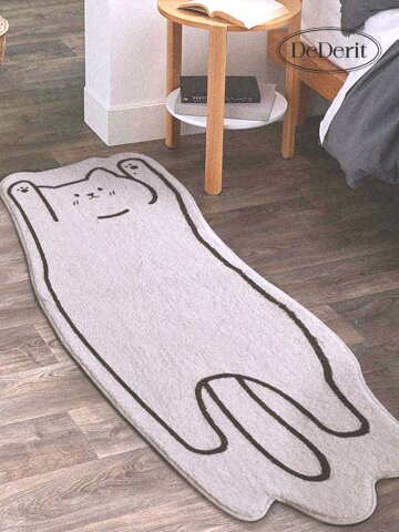 데데리트 귀여운 캐릭터 누운 고양이 대형 침실 사계절 물세탁 워셔블 러그 발매트 주방 매트