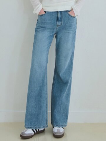 Essential straight-fit denim pants - Light blue
