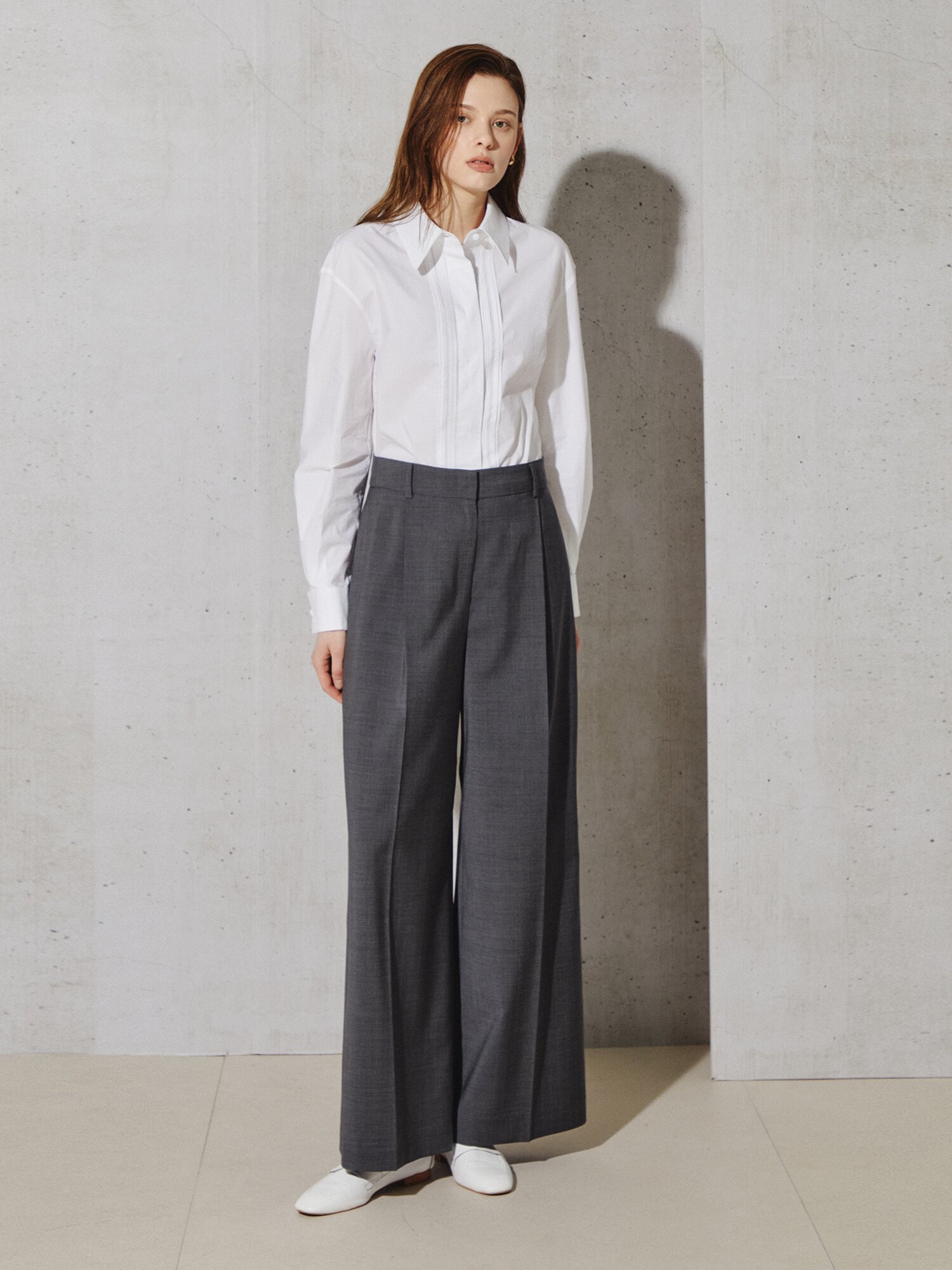 클래식 밸런스 와이드 슬랙스 (STRIPE GREY)