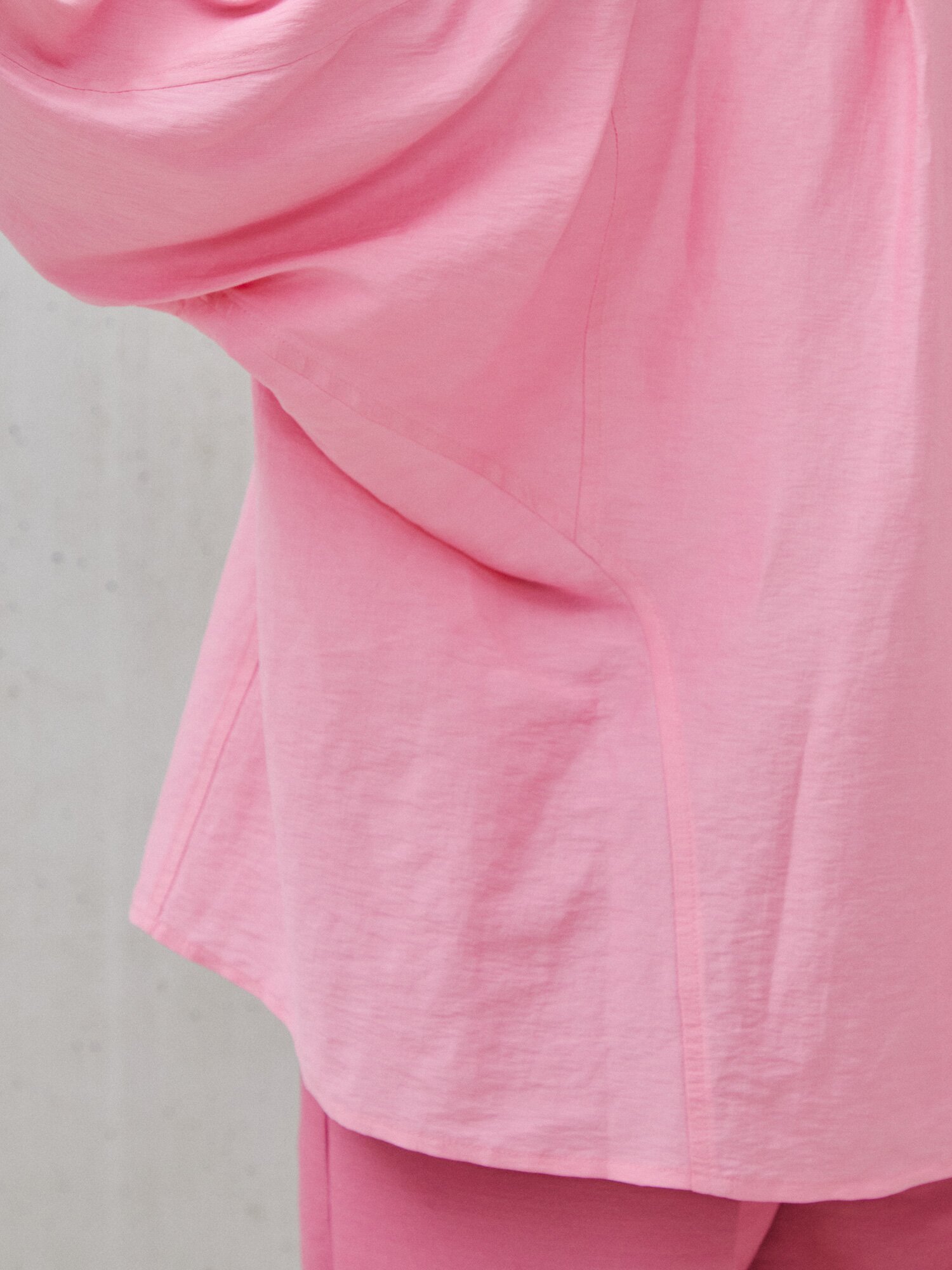 비비드 린넨 블렌드 오버 셔츠 (PINK)