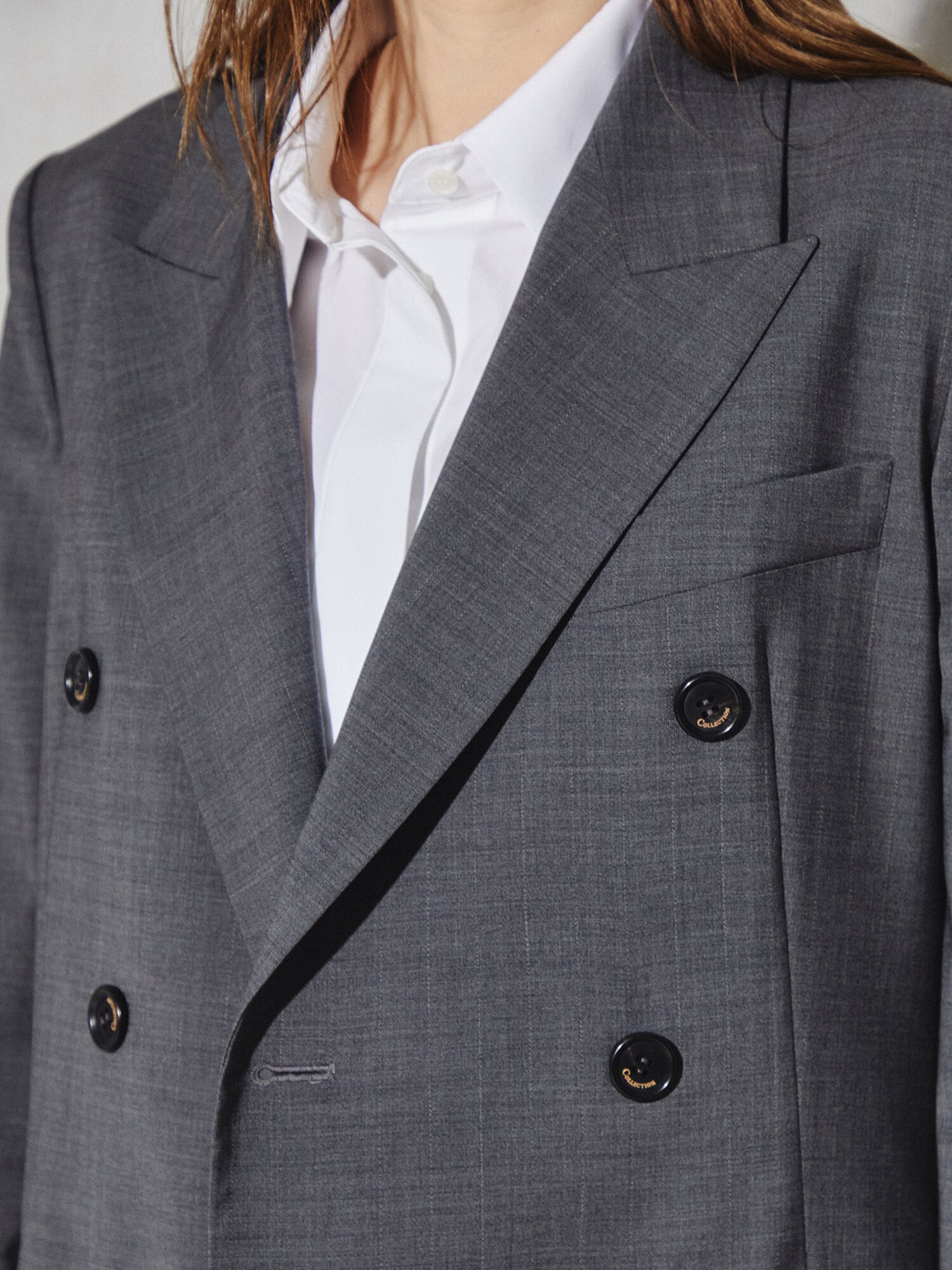 클래식 밸런스 더블 테일러드 재킷 (STRIPE GREY)