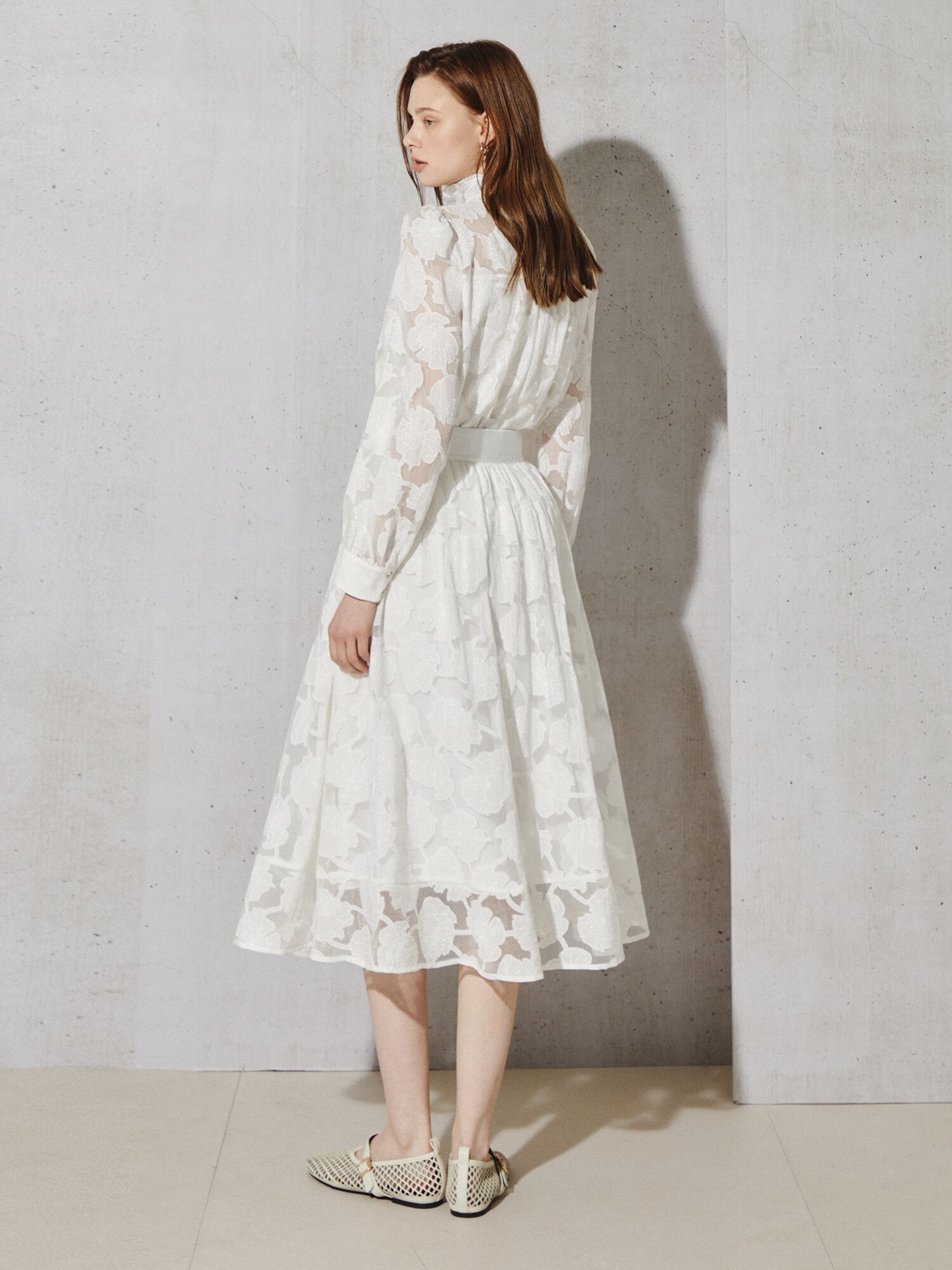 블룸 시어 자카드 레이어 스커트 (IVORY)