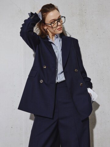 포멀 컨투어 더블 테일러드 재킷 