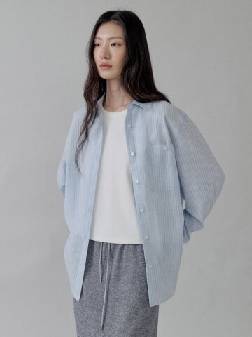 [3차] [4/29 예약배송] Soft Sheer Stripe Shirt_SKY BLUE
