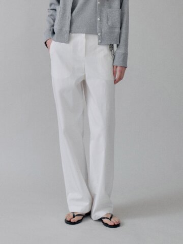 Cotton Straight Pocket Pants_WHITE
