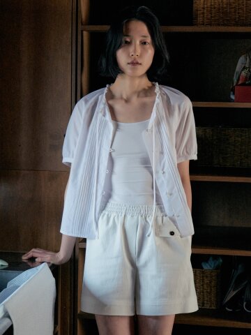 Soft Cotton Pocket Banding Shorts_WHITE
