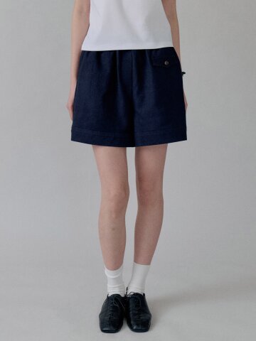 Soft Cotton Pocket Banding Shorts_NAVY
