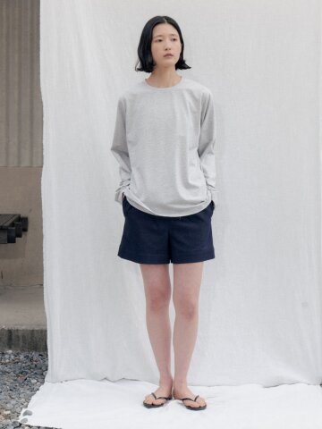 Soft Cotton Pocket Banding Shorts_NAVY
