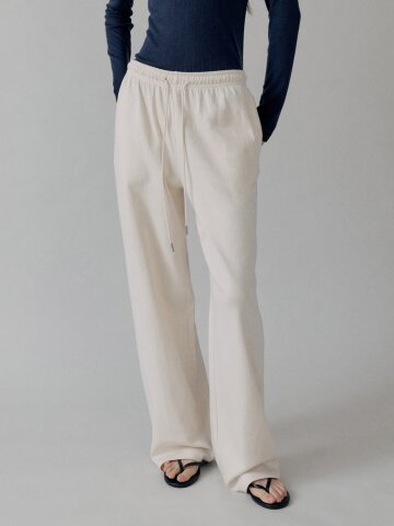 Cottage Relax Fit Wide Banding Pants_IVORY

