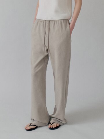 Cottage Relax Fit Wide Banding Pants_LIGHT KHAKI
