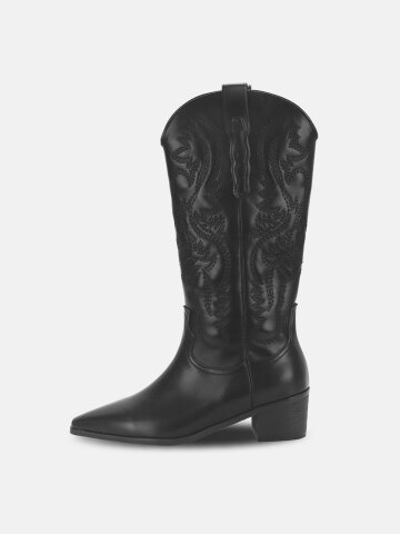 여성 봄 캐주얼 카우보이 부츠 포인티드토 신발 레더 슈즈 웨스턴 롱부츠 LCA270