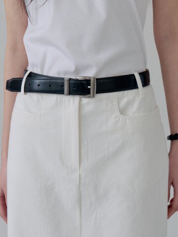 Classic Wide Leather Belt_BLACK