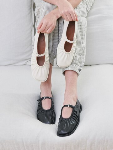 Soft Shirring Mary Jane Flats (att023-6)