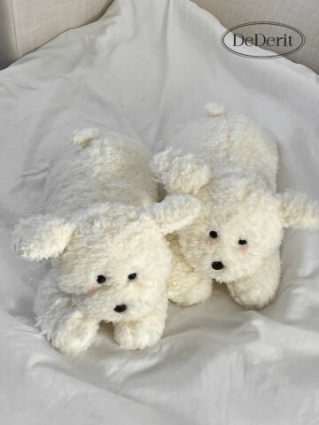 데데리트 누운 밥풀이 뽀글이 비숑 강아지 애착 인형 집들이 생일 선물