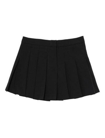 프레피 플리츠 테니스 미니스커트 (블랙)