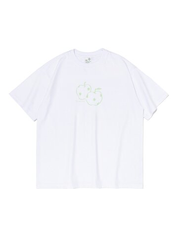 스타 포인트 애플 그래픽 반팔티 (화이트)