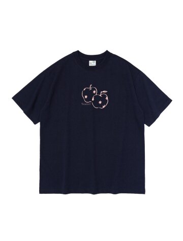 스타 포인트 애플 그래픽 반팔티 (네이비)