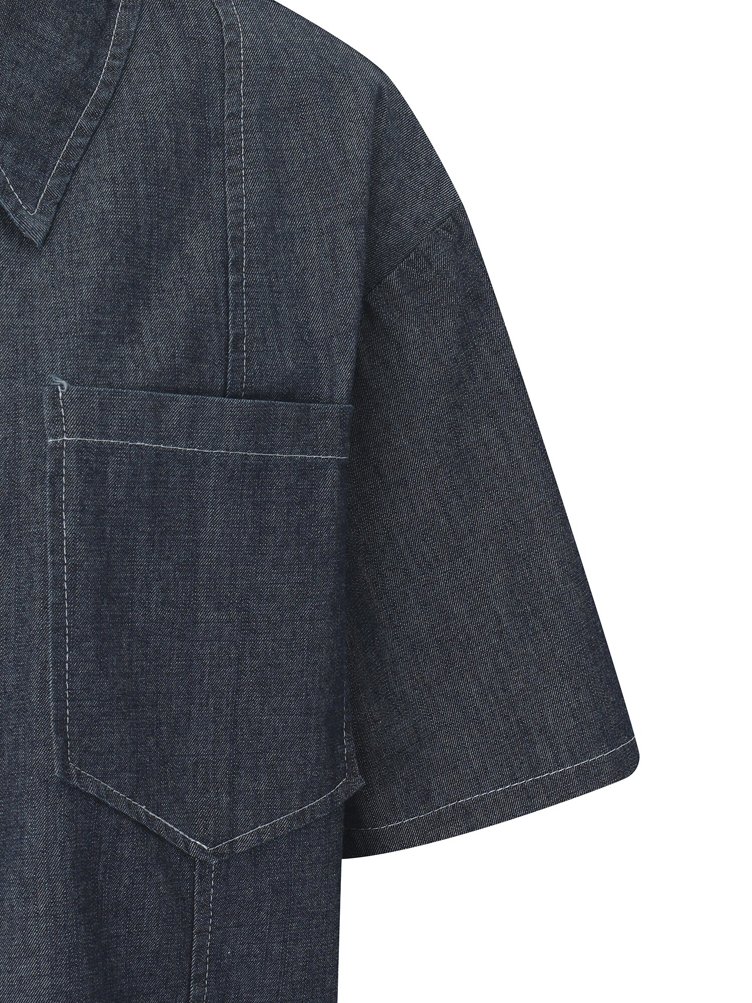 데님 칼라넥 플레어 투피스 (DARK BLUE)