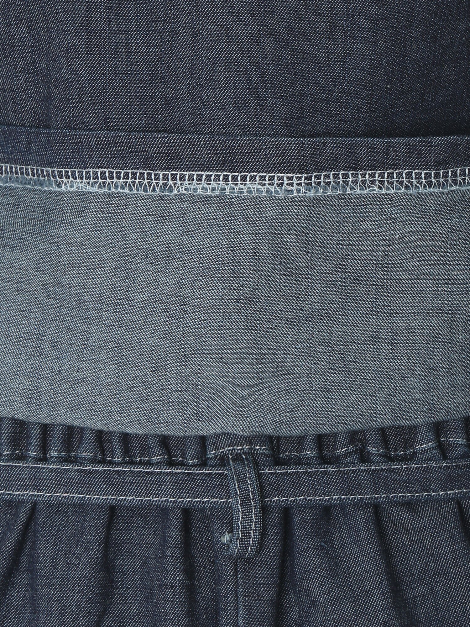 데님 칼라넥 플레어 투피스 (DARK BLUE)