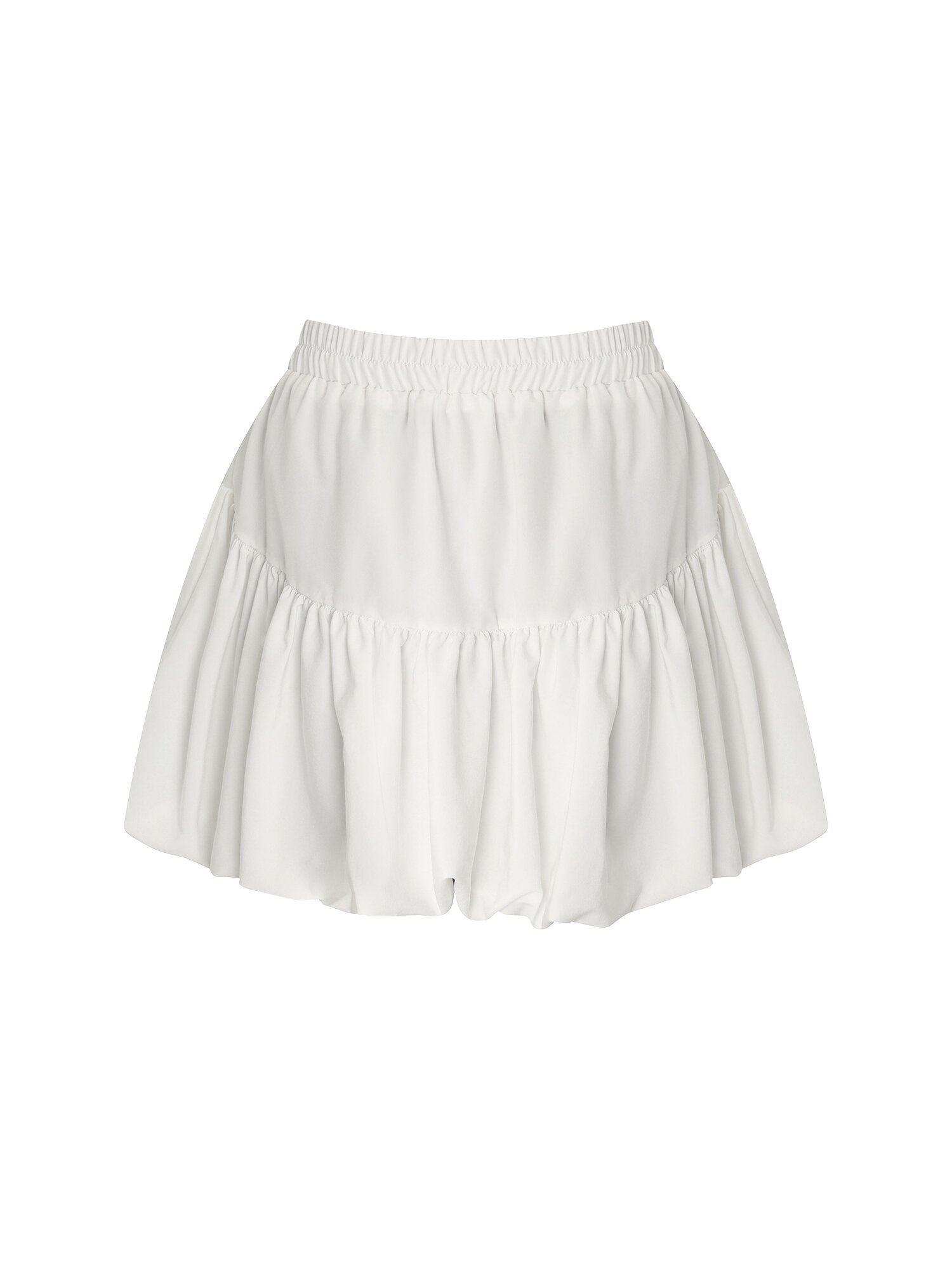 밴딩 볼륨 미니 스커트 (WHITE)