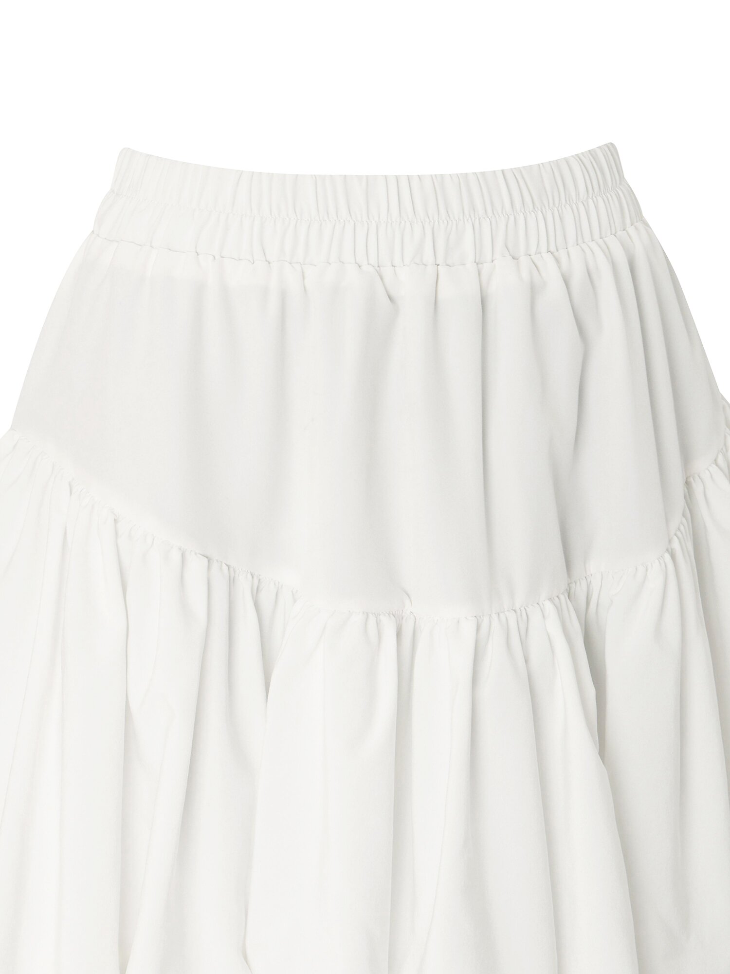 밴딩 볼륨 미니 스커트 (WHITE)