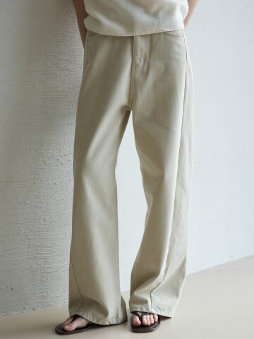Beige Cotton Pants_Beige