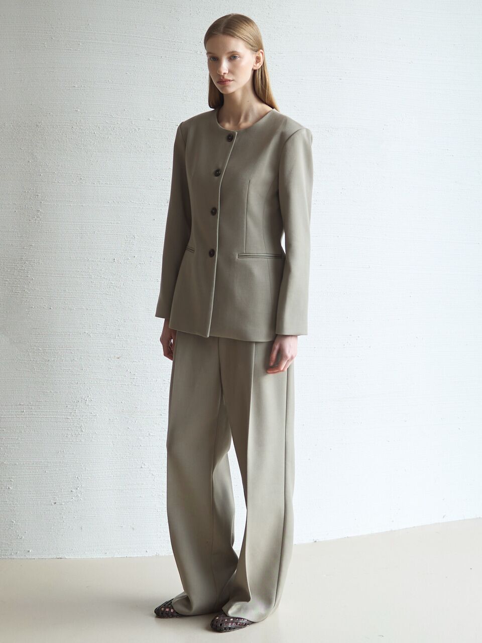 Formal Line Jacket_Khaki Beige