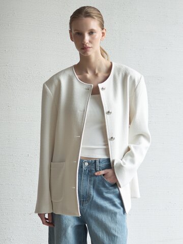 Mood Tweed Jacket_Ivory