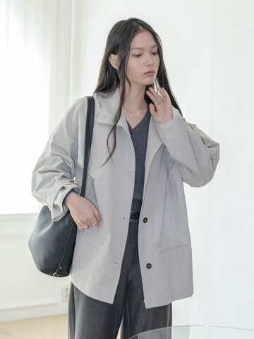 LS_Casual stand collar jacket_2color