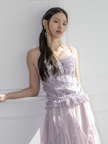 LS_Button lace bustier tank top_PURPLE