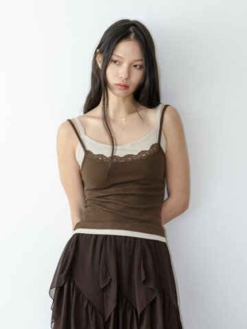 LS_Layered lace camisole tank top_2color