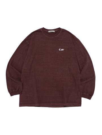 피그먼트 로고 오버핏 롱 슬리브 (와인)