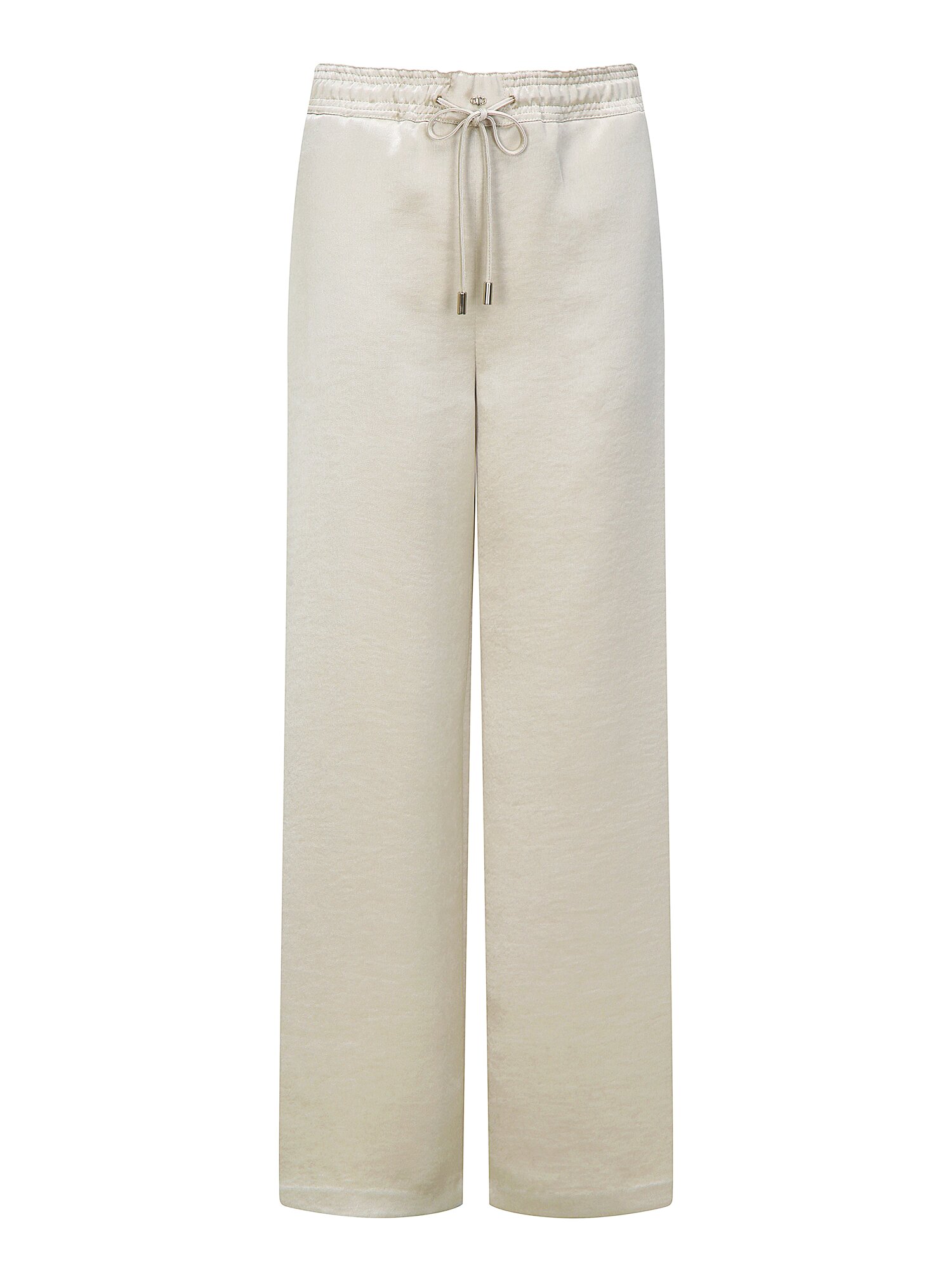 메탈 장식 스트링 밴딩 와이드 팬츠 (BEIGE)