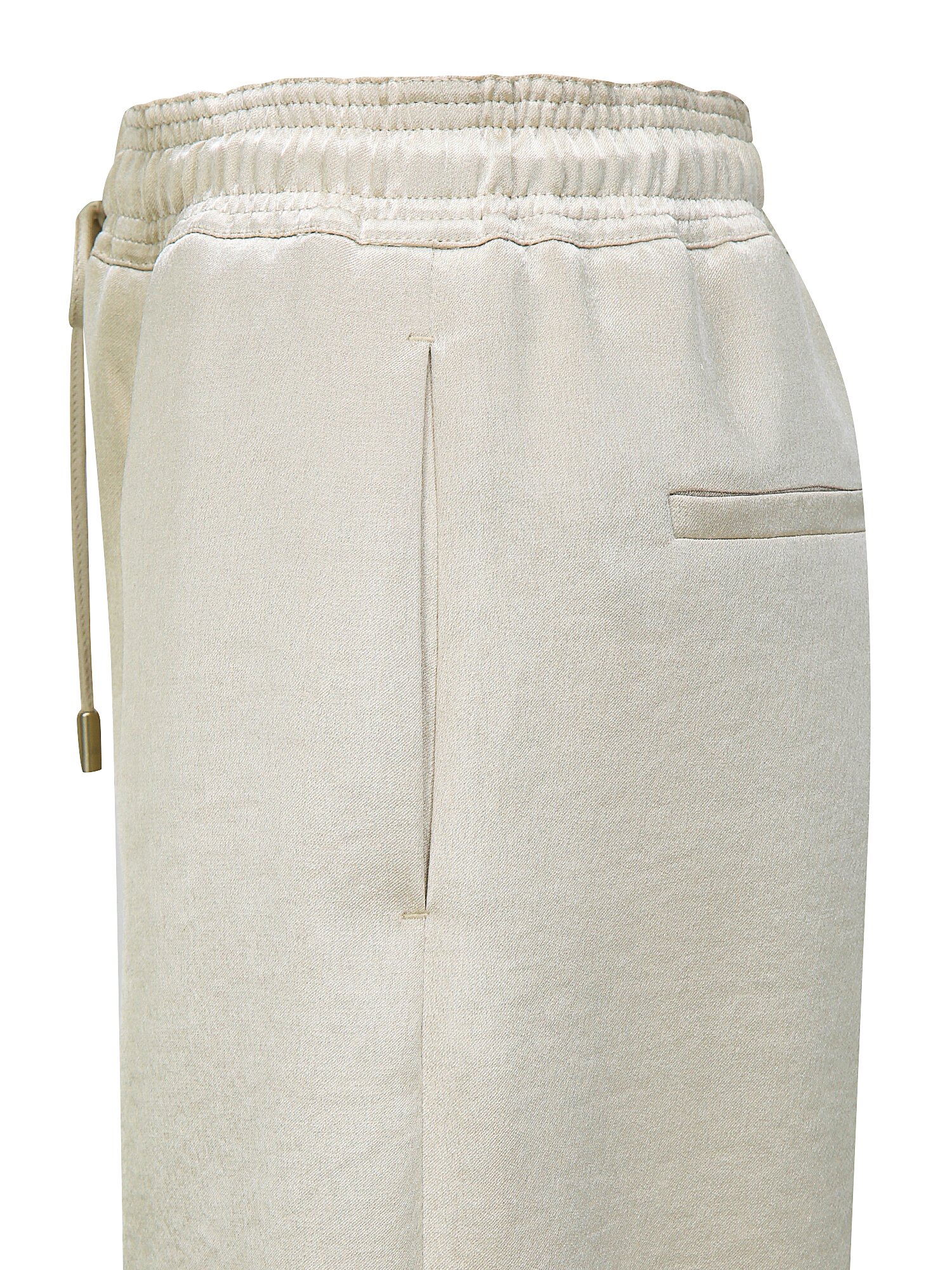 메탈 장식 스트링 밴딩 와이드 팬츠 (BEIGE)