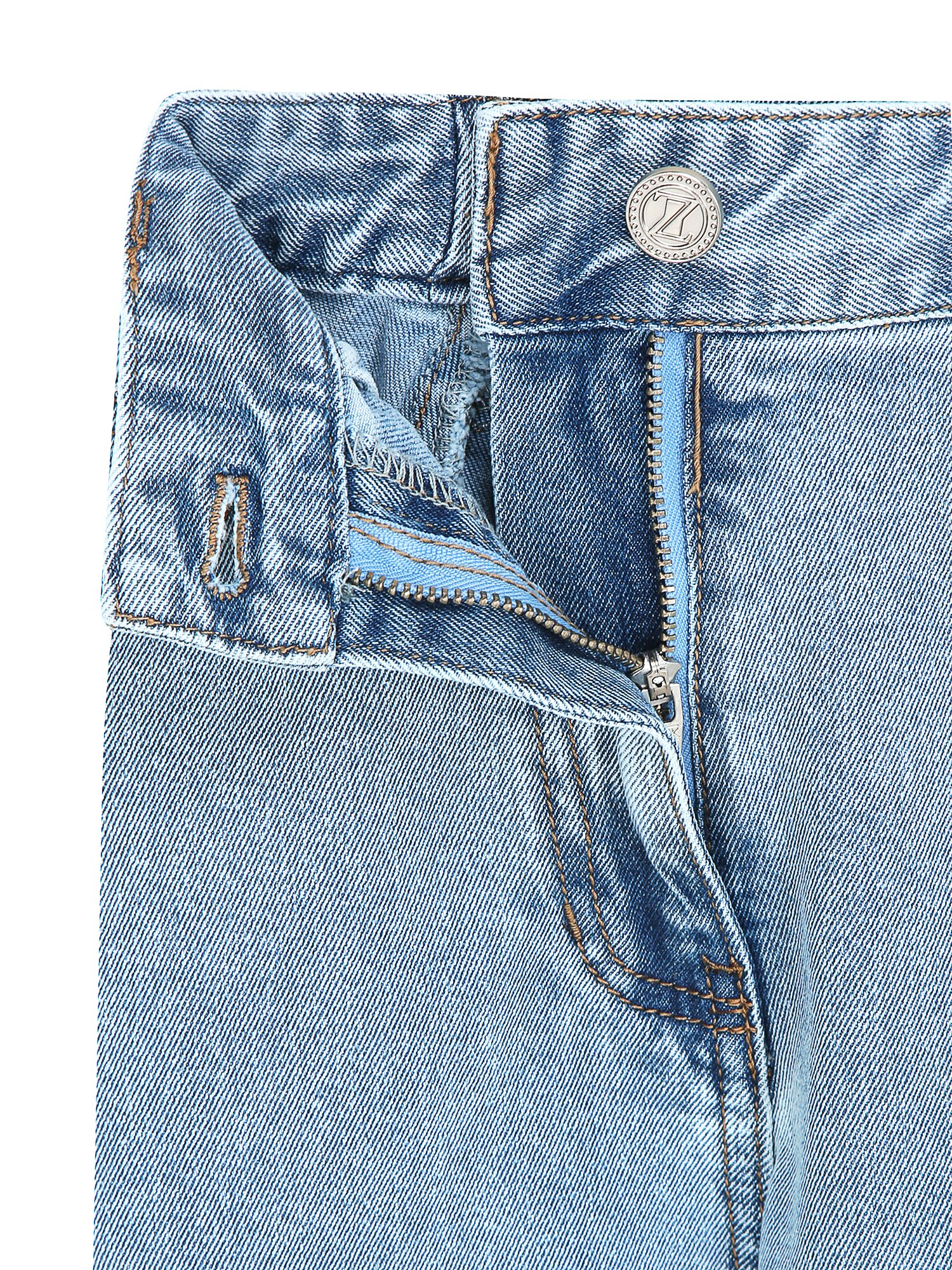 포켓 백 밴딩 와이드 데님 팬츠 (LIGHT BLUE)