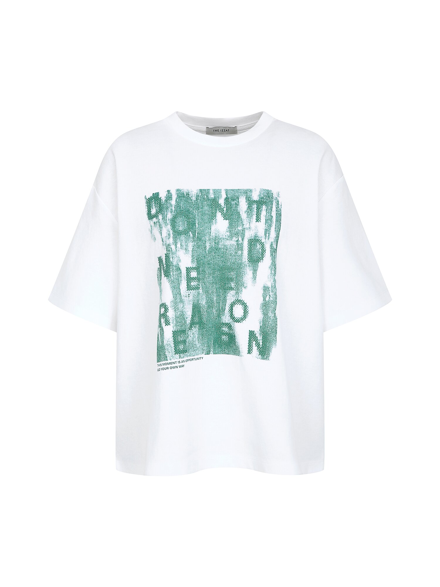 오버핏 코튼 프린트 티셔츠 (GREEN)