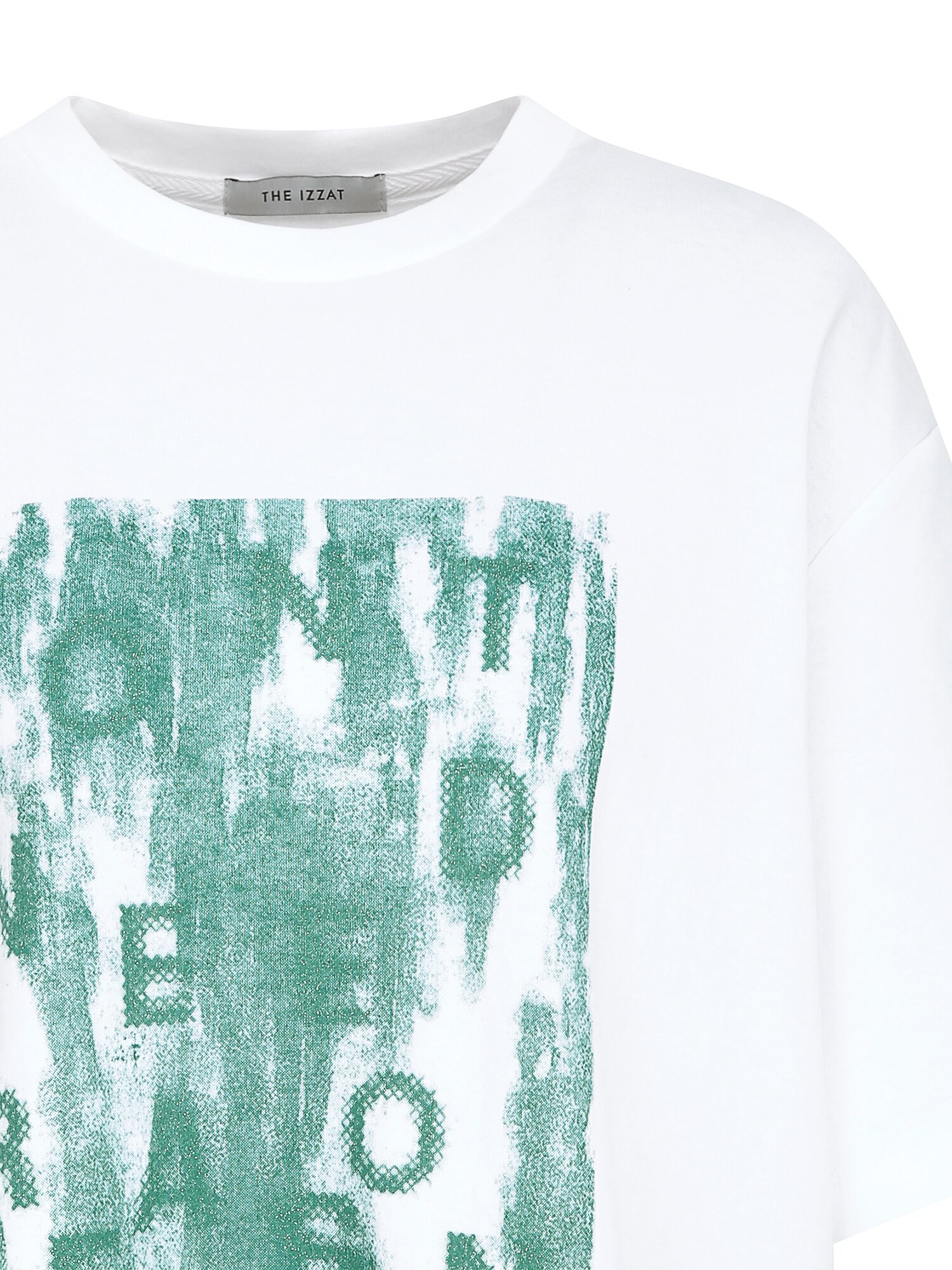 오버핏 코튼 프린트 티셔츠 (GREEN)