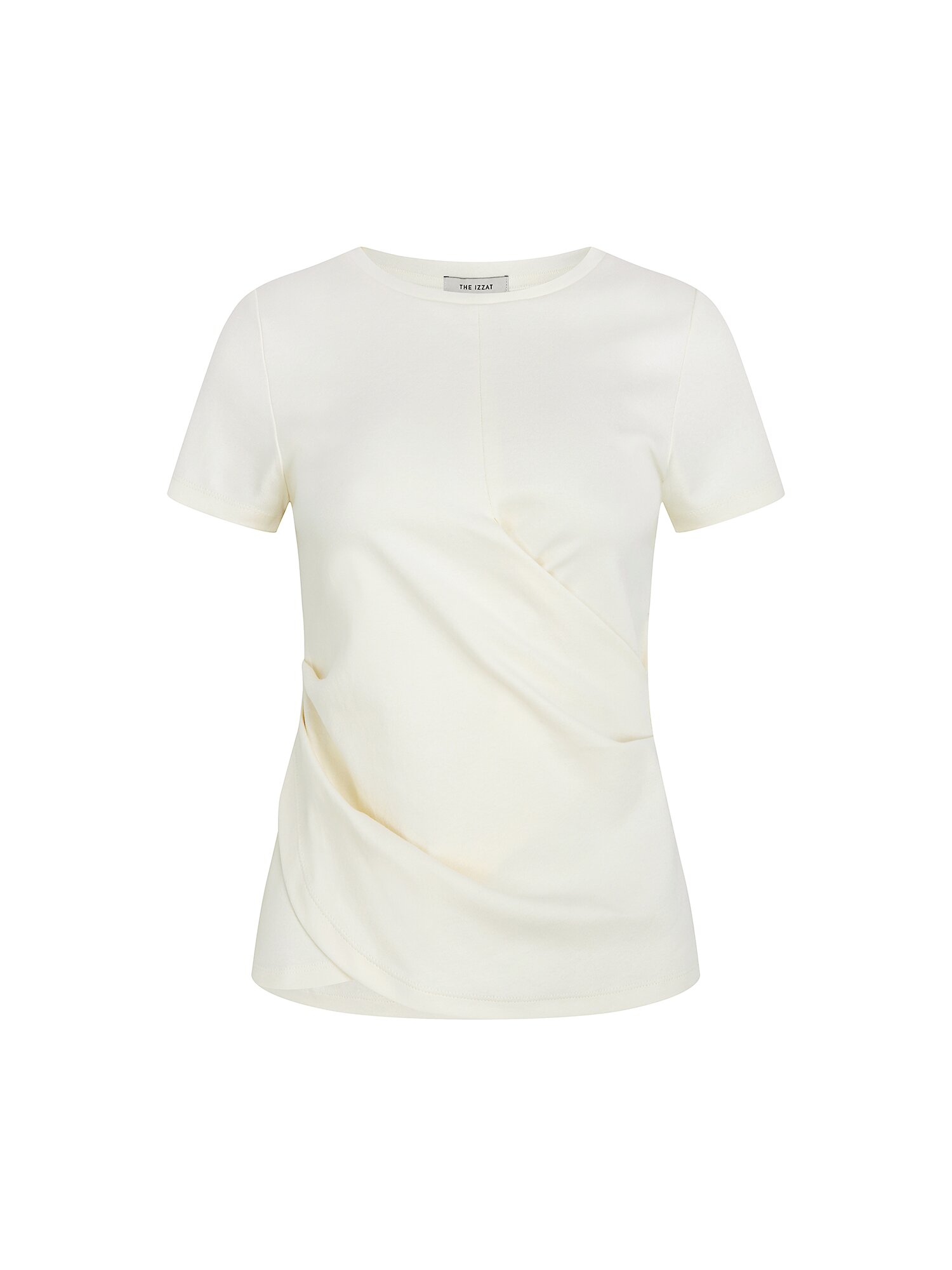 슬림핏 코튼 트위스트 티셔츠 (IVORY)