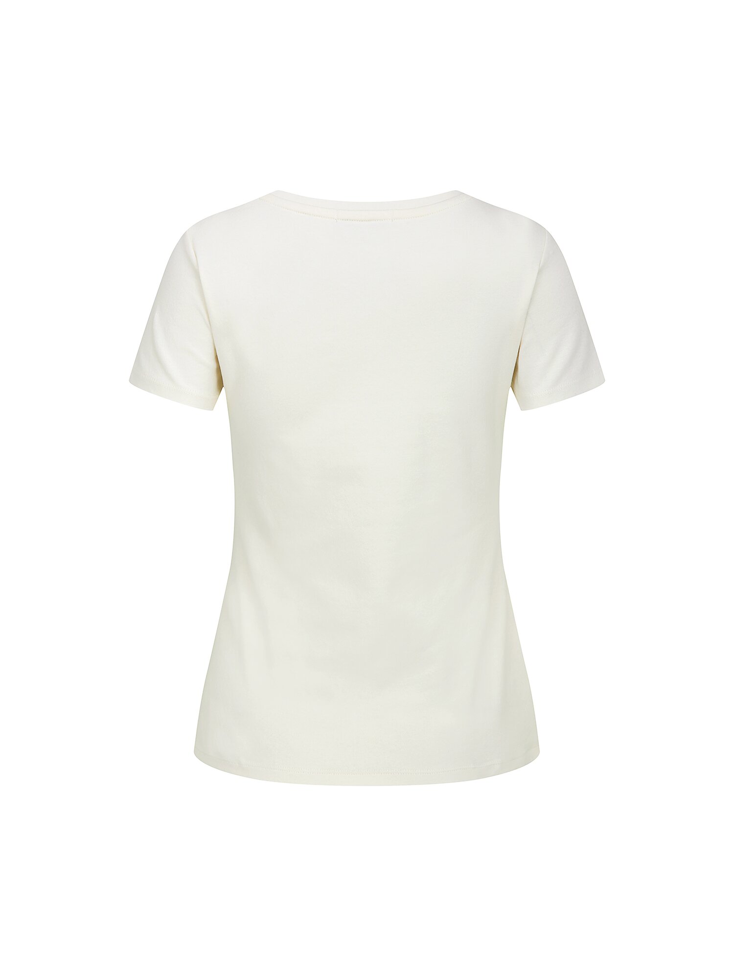 슬림핏 코튼 트위스트 티셔츠 (IVORY)