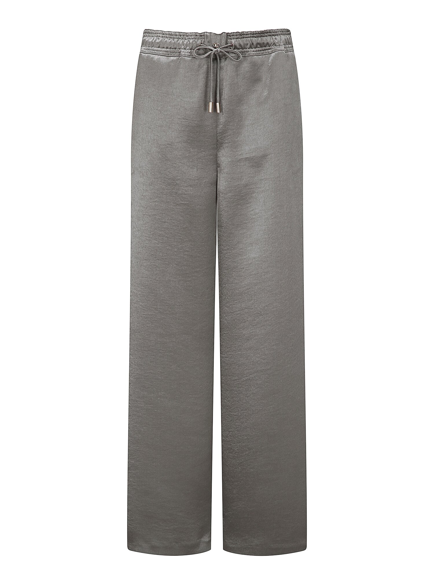 메탈 장식 스트링 밴딩 와이드 팬츠 (GREY)