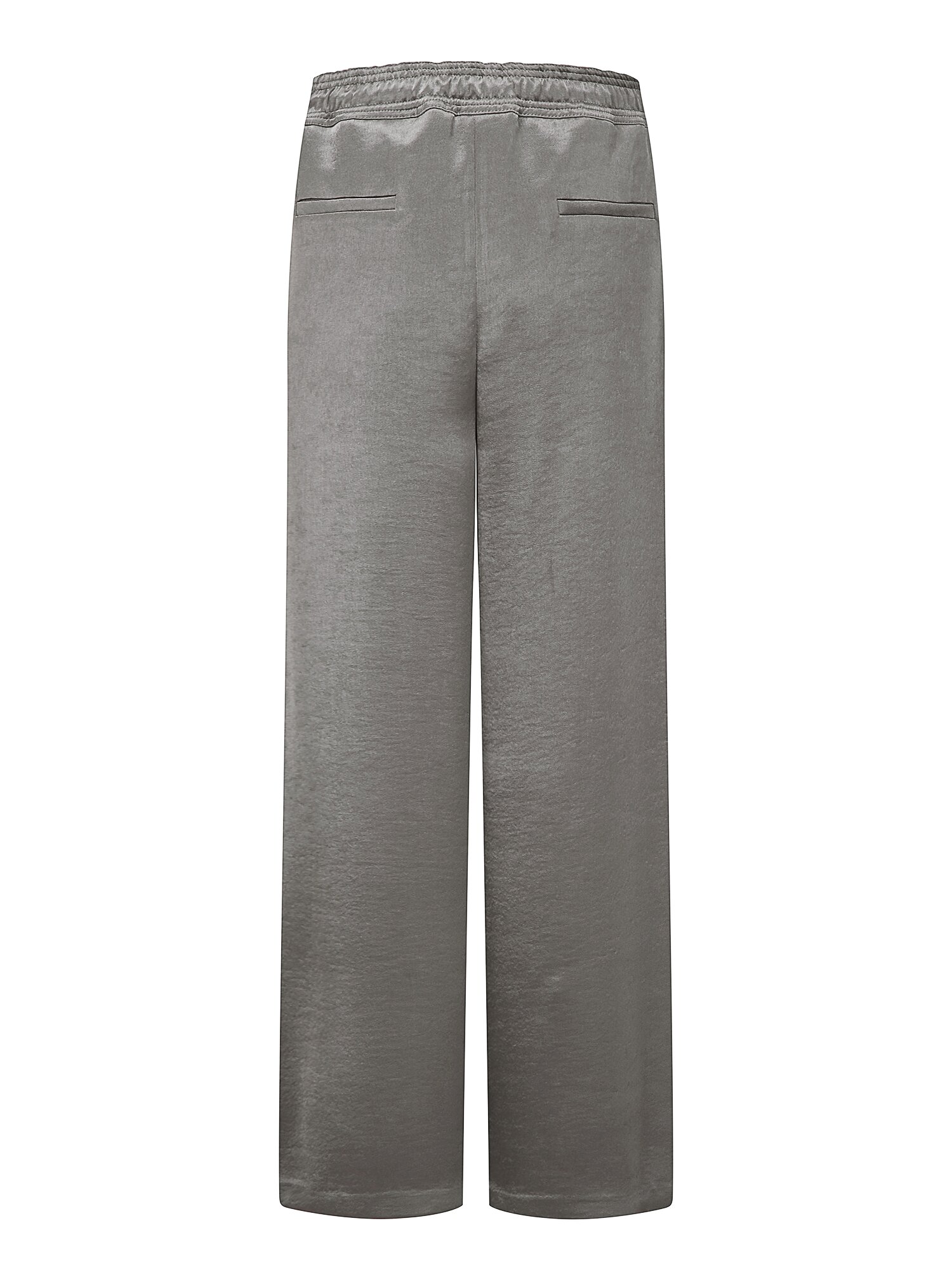 메탈 장식 스트링 밴딩 와이드 팬츠 (GREY)