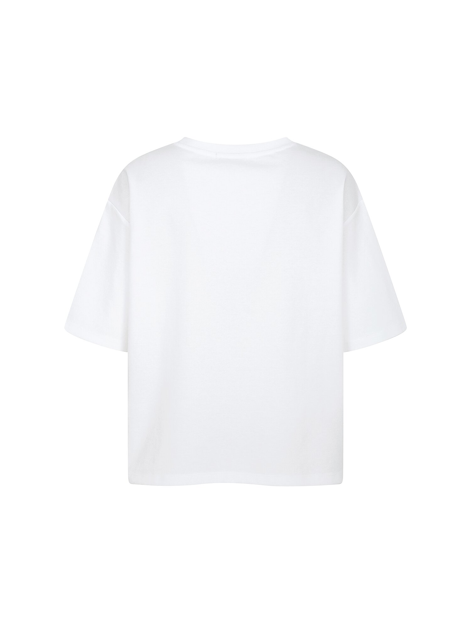 루즈핏 코튼 숄더 버튼 티셔츠 (IVORY)